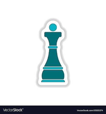 In paper sticker style chess vector image