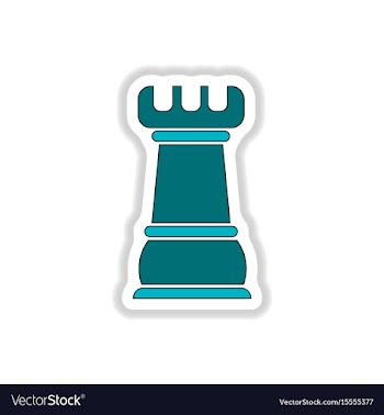 In paper sticker style chess vector image
