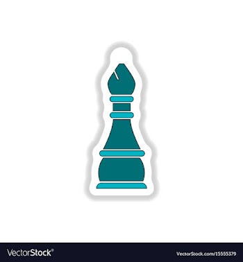 In paper sticker style chess vector image