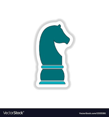 In paper sticker style chess vector image