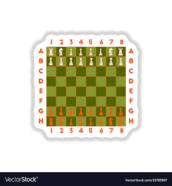 In paper sticker style chess vector image