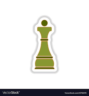 In paper sticker style chess vector image