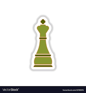 In paper sticker style chess vector image