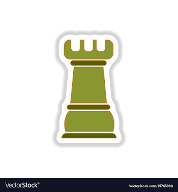 In paper sticker style chess vector image