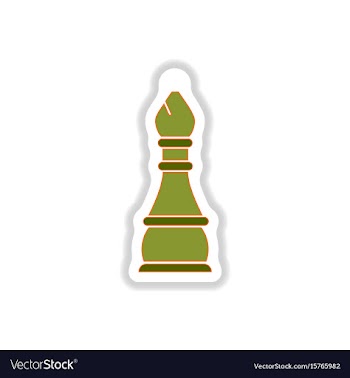 In paper sticker style chess vector image