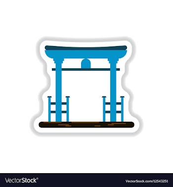 In paper sticker style Chinese vector image