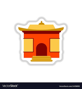 In paper sticker style chinese vector image
