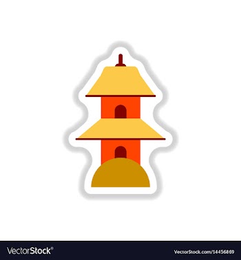 In paper sticker style chinese vector image