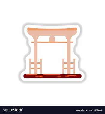 In paper sticker style chinese vector image