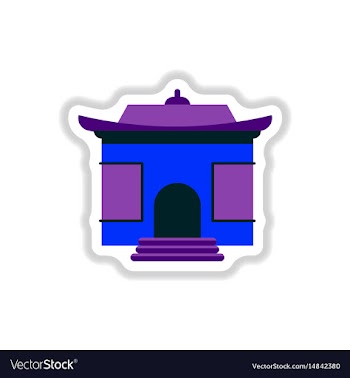 In paper sticker style chinese vector image