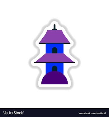 In paper sticker style chinese vector image