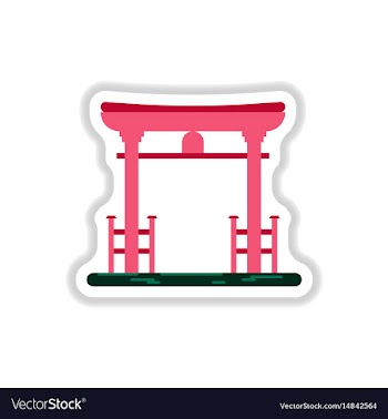 In paper sticker style chinese vector image