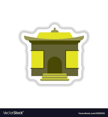 In paper sticker style chinese vector image