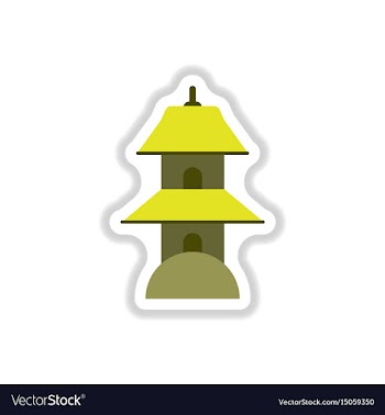 In paper sticker style chinese vector image