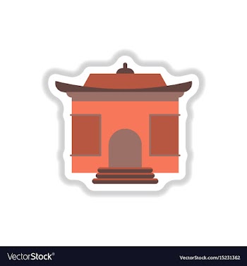 In paper sticker style chinese vector image