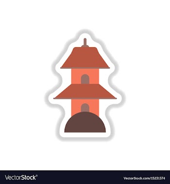 In paper sticker style chinese vector image
