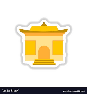In paper sticker style chinese vector image
