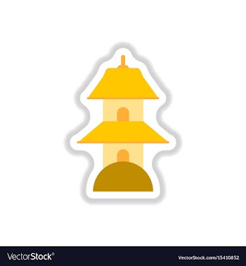 In paper sticker style chinese vector image