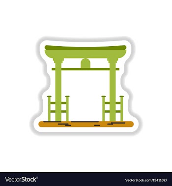In paper sticker style chinese vector image