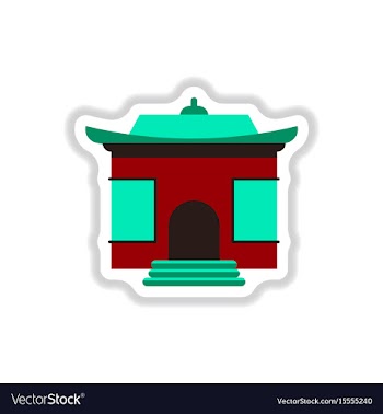 In paper sticker style chinese vector image