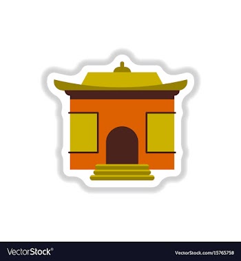 In paper sticker style chinese vector image