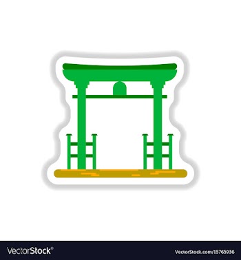 In paper sticker style chinese vector image