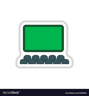In paper sticker style Cinema vector image