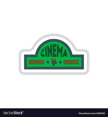 In paper sticker style cinema vector image