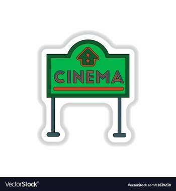 In paper sticker style cinema vector image