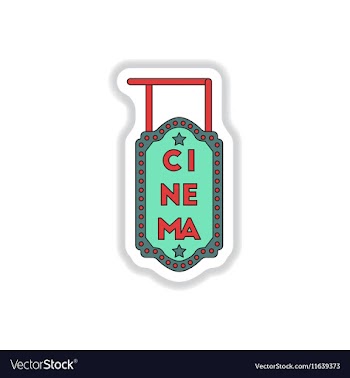 In paper sticker style cinema vector image