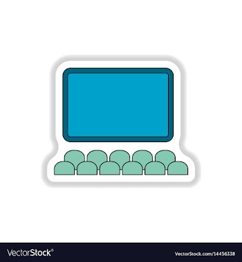 In paper sticker style cinema vector image