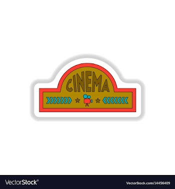 In paper sticker style cinema vector image