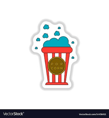 In paper sticker style cinema vector image