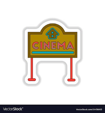 In paper sticker style cinema vector image