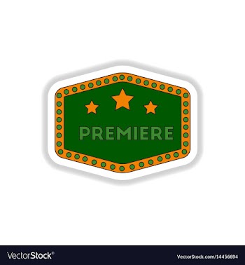 In paper sticker style cinema vector image