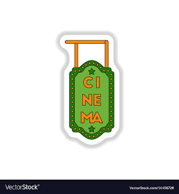 In paper sticker style cinema vector image