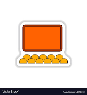 In paper sticker style cinema vector image