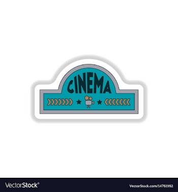 In paper sticker style cinema vector image