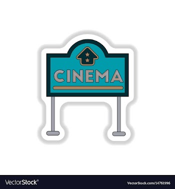 In paper sticker style cinema vector image