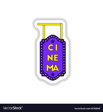 In paper sticker style cinema vector image