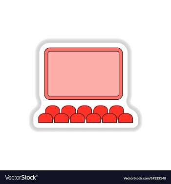 In paper sticker style cinema vector image