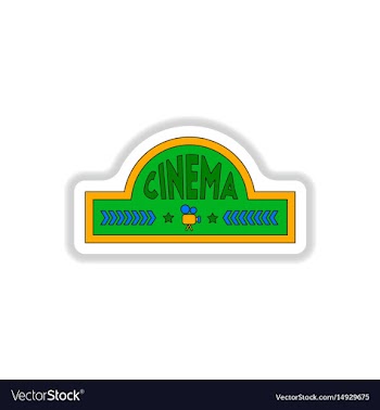 In paper sticker style cinema vector image