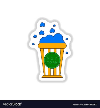 In paper sticker style cinema vector image