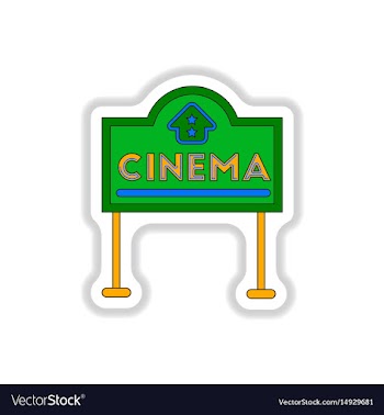 In paper sticker style cinema vector image