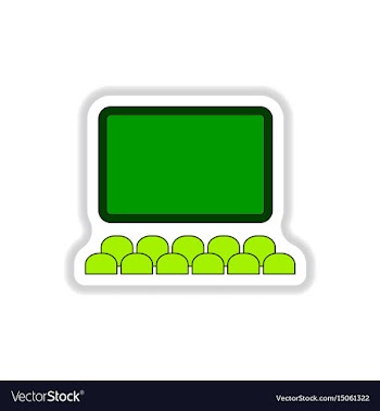 In paper sticker style cinema vector image