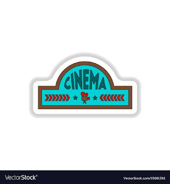 In paper sticker style cinema vector image