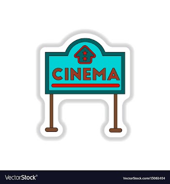 In paper sticker style cinema vector image