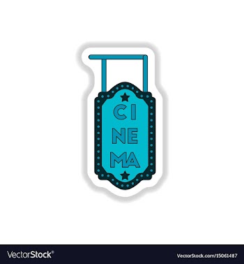 In paper sticker style cinema vector image