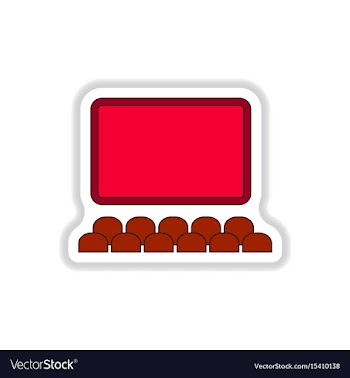 In paper sticker style cinema vector image