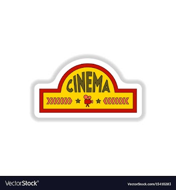 In paper sticker style cinema vector image